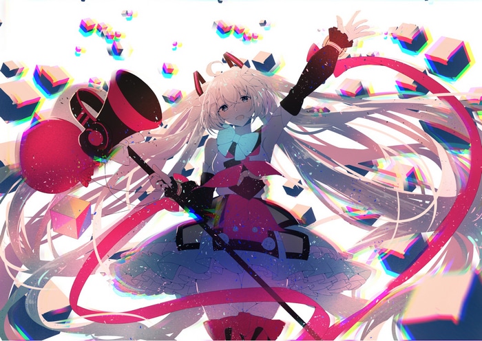 Hatsune Miku with twintails and a bow tie