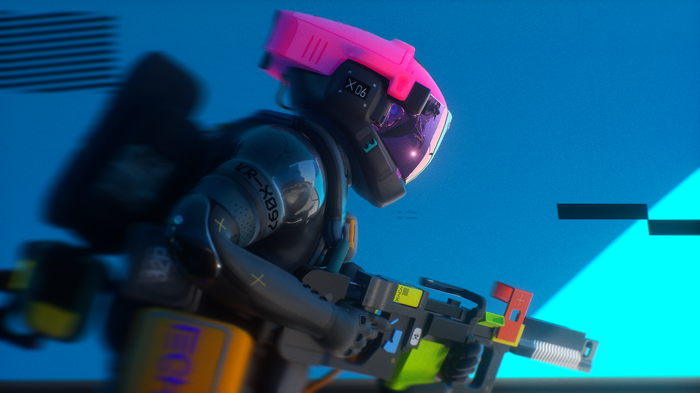 4K Soldier with Helmet and Gun