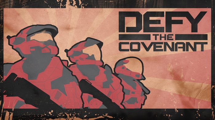 Halo 3 Defy The Covenant Propaganda Poster