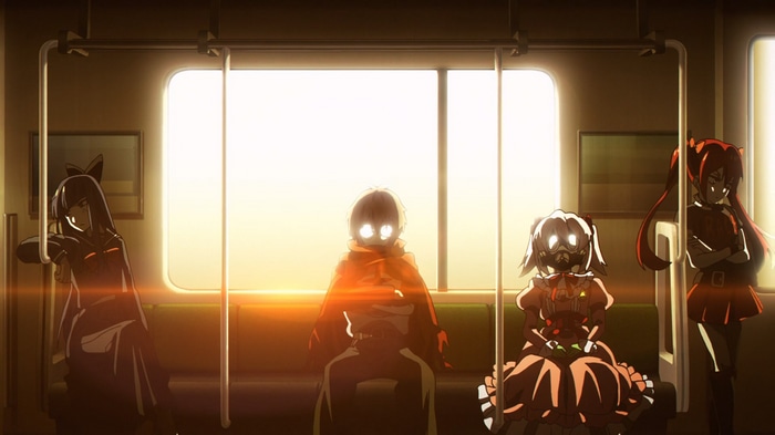 Mahou Shoujo Magical Destroyers characters on a train