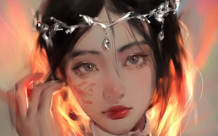 Artwork of a woman with a tiara