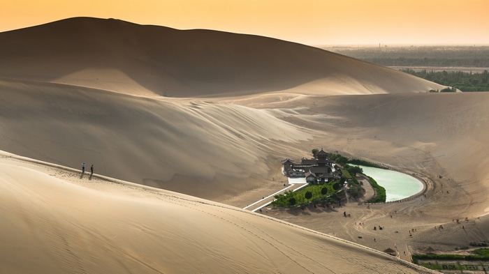 Crescent Lake in Dun Huang Desert, China