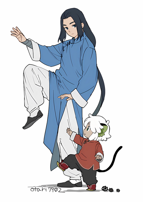 The Legend of Luo Xiaohei: Two characters practicing martial arts