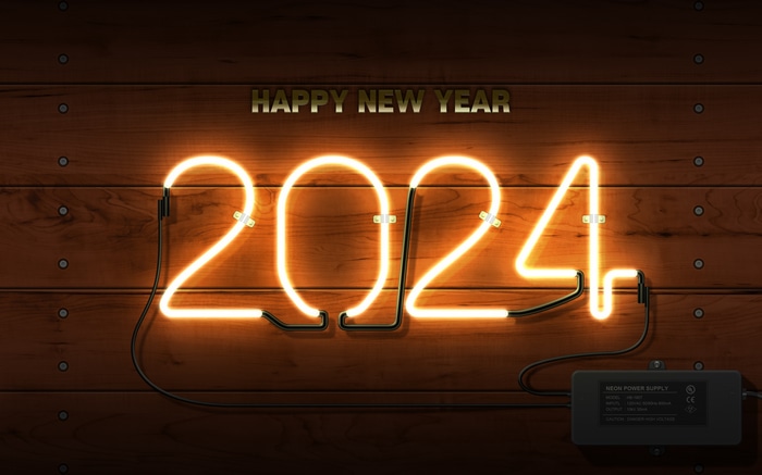 Happy New Year 2024 Neon Sign