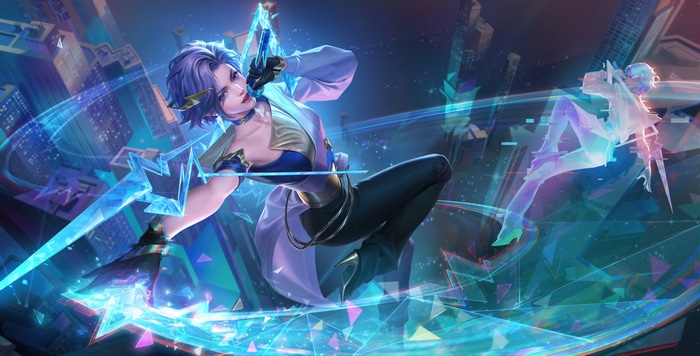 4K Honor of Kings Singer with Blue Hair
