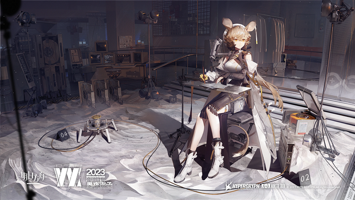 Dorothy from Arknights in a laboratory setting