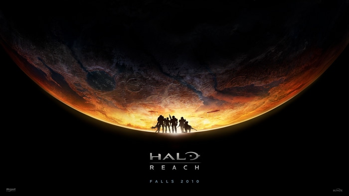 Halo Reach logo with planet and soldiers