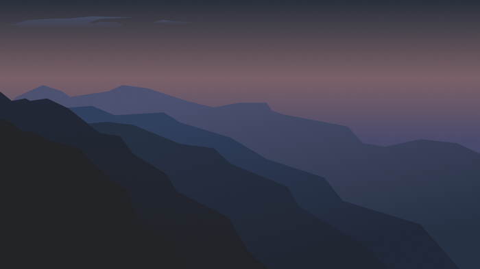Minimalist mountain range at dusk