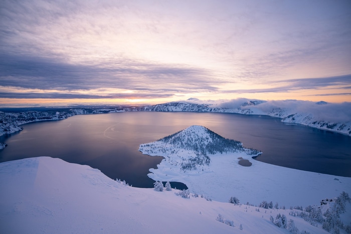 Crater Lake National Park in Winter