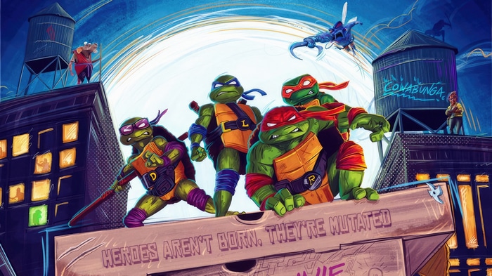 Teenage Mutant Ninja Turtles on a Rooftop