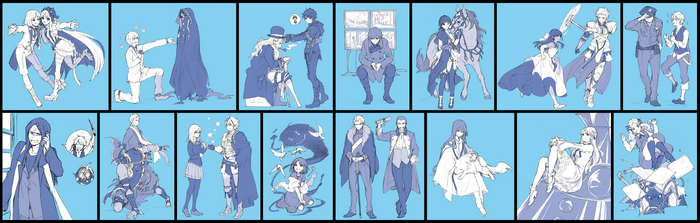 Fate/strange Fake characters collage
