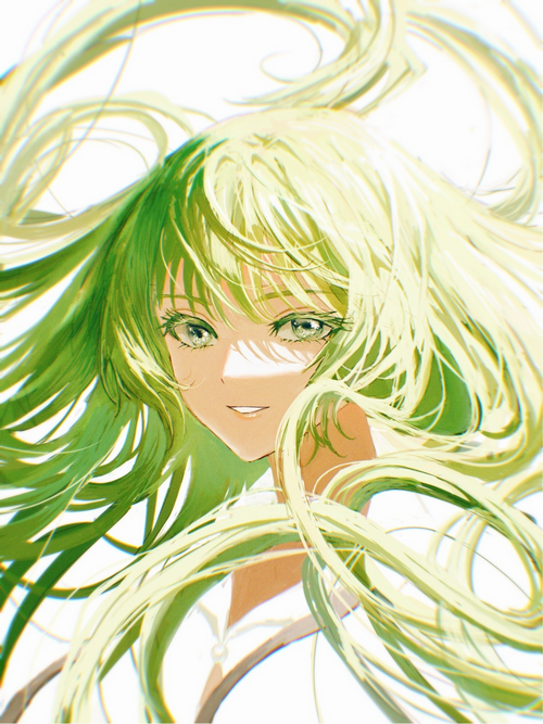 Enkidu from Fate/Grand Order with green hair