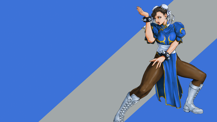Chun-Li from Street Fighter in a fighting stance