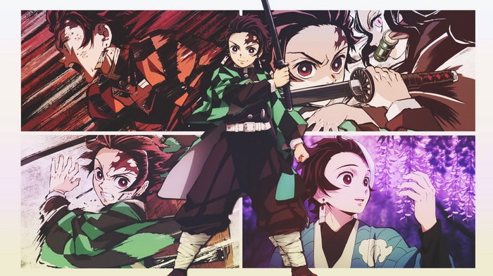 Kamado Tanjiro and Kamado Nezuko collage from Kimetsu no Yaiba
