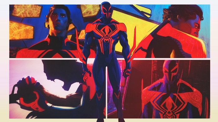 Spider-Man 2099 and other characters in a collage