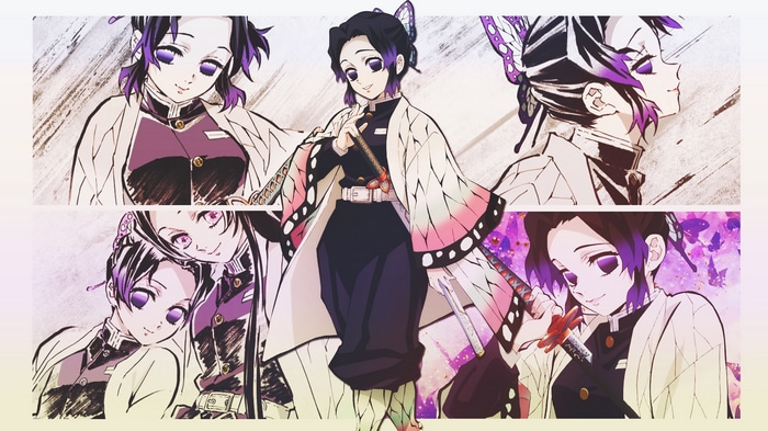 Kochou Shinobu from Kimetsu no Yaiba collage