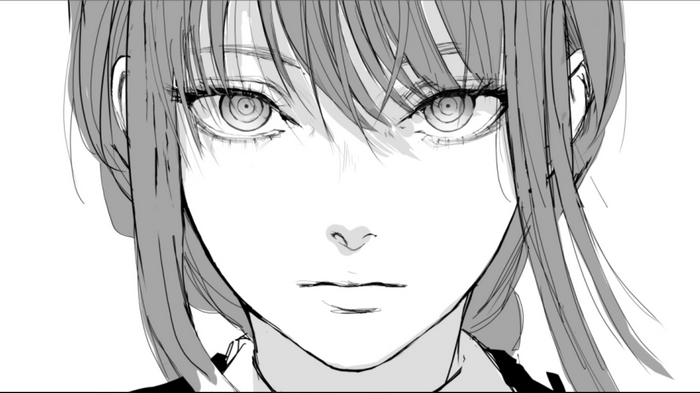 Makima from Chainsaw Man manga close-up