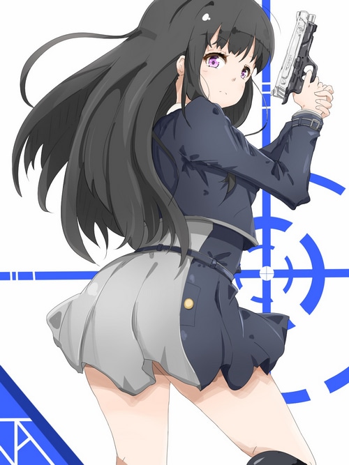 Inoue Takina from Lycoris Recoil holding a gun