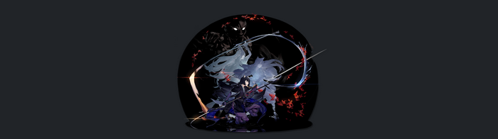Arknights Saga with glowing eyes and katana