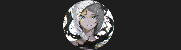4K anime girl with black ink