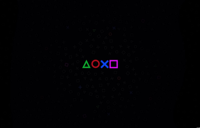 PlayStation Symbols on Dark Background