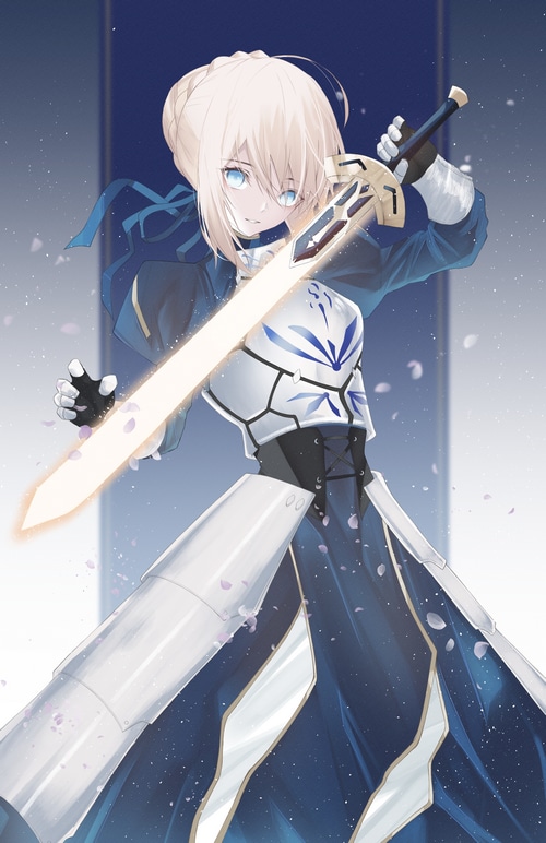 Saber from Fate/Stay Night with Excalibur
