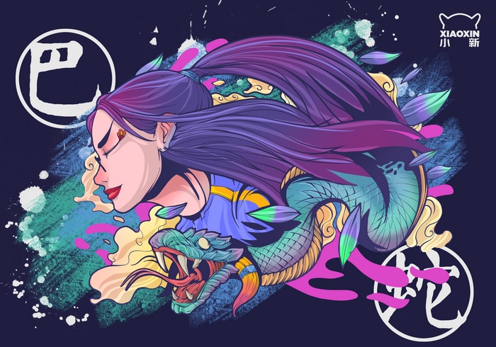 4K MYTH visual novel snake girl with ponytail