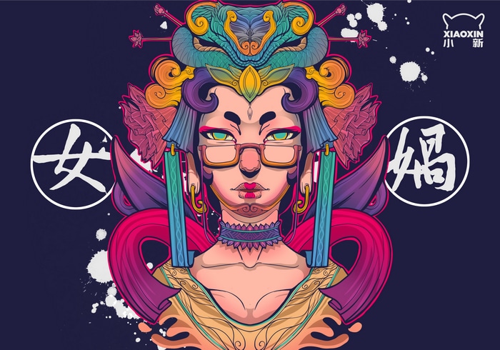 4K Woman with Snake Headdress and Glasses