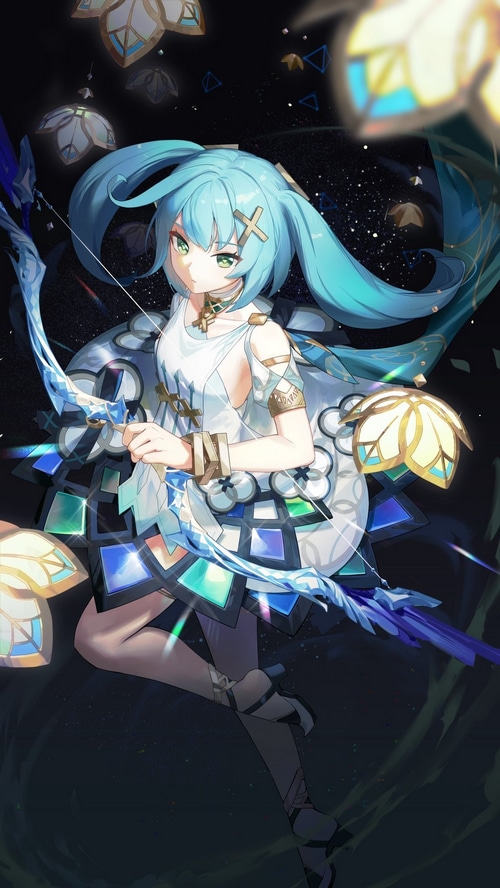 Faruzan from Genshin Impact with a bow