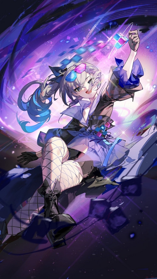 Silver Wolf from Honkai: Star Rail with cubes