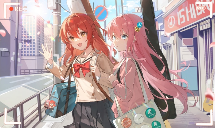 BOCCHI THE ROCK! girls walking on a street