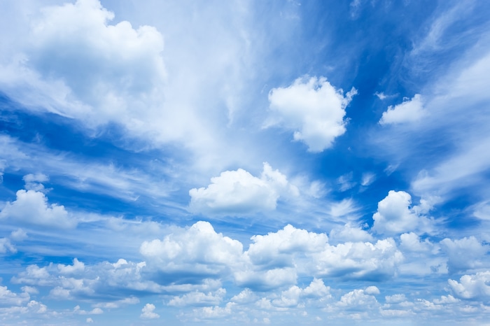 4K Blue Sky with White Clouds