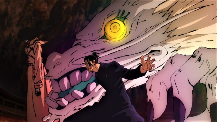 Suguru Geto and a creature in Jujutsu Kaisen