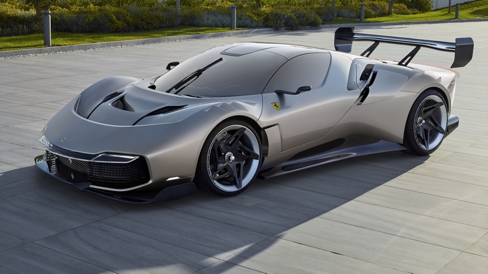 4K Ferrari KC23 sports car frontal view