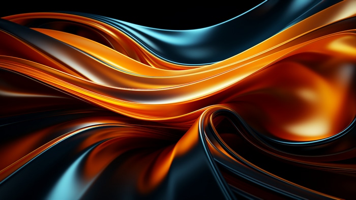 4K abstract metallic waveforms