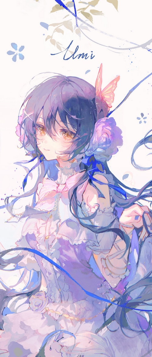 Umi Sonoda from Love Live! in a floral dress