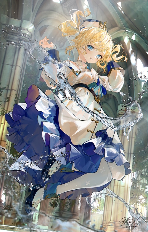 Genshin Impact: Barbara with Water Splashes