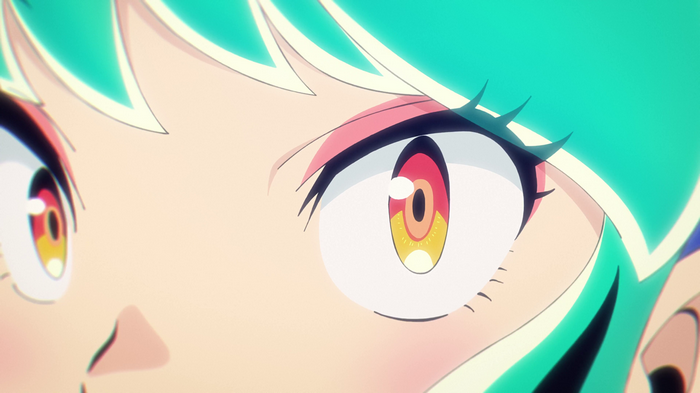 4K Anime screenshot from Urusei Yatsura featuring Lum's eyes