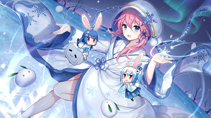 Bilibili's 22 and 33 in winter kimono with aurora