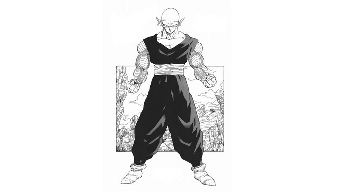 Piccolo from Dragon Ball Z standing in a rocky landscape
