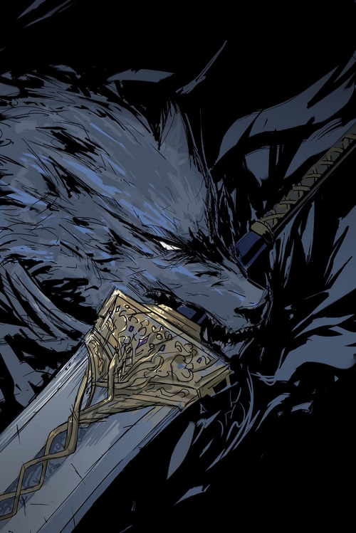 Blaidd the Half-Wolf with a Greatsword