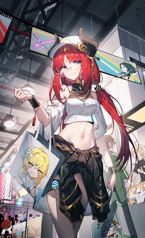 Nilou from Genshin Impact holding a shopping bag