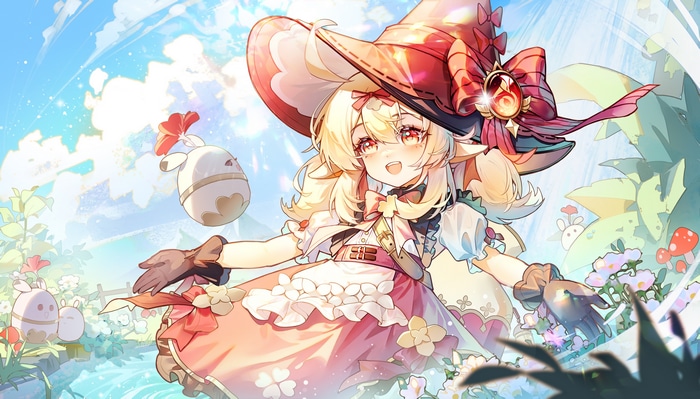 4K Genshin Impact Klee with hat and dress