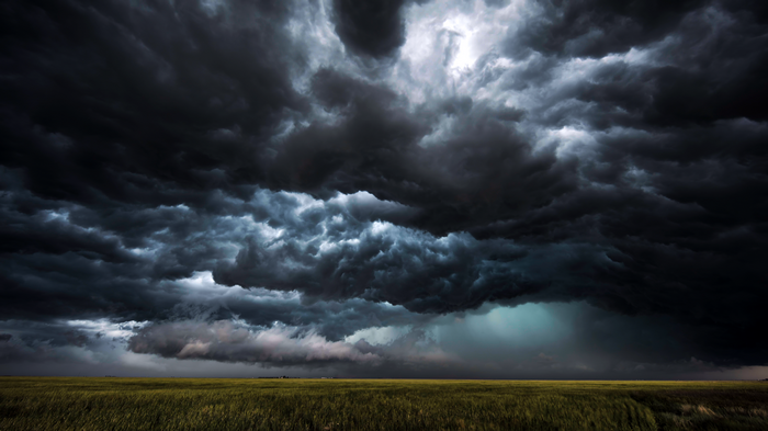 4K Stormy Sky Over Field
