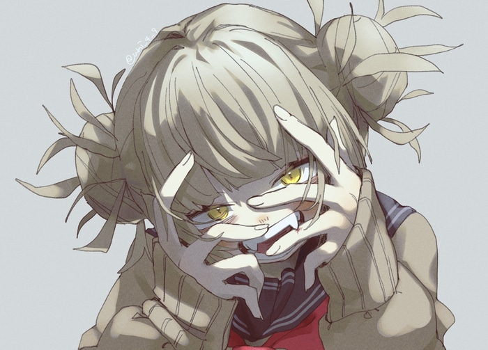 Himiko Toga from Boku no Hero Academia with yellow eyes