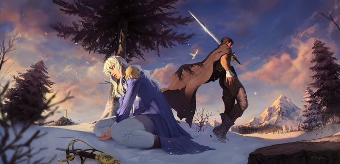 4K Berserk Griffith and Guts in Snow