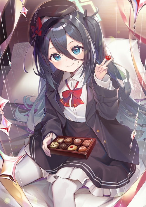 Tendou Alice from Blue Archive holding chocolates