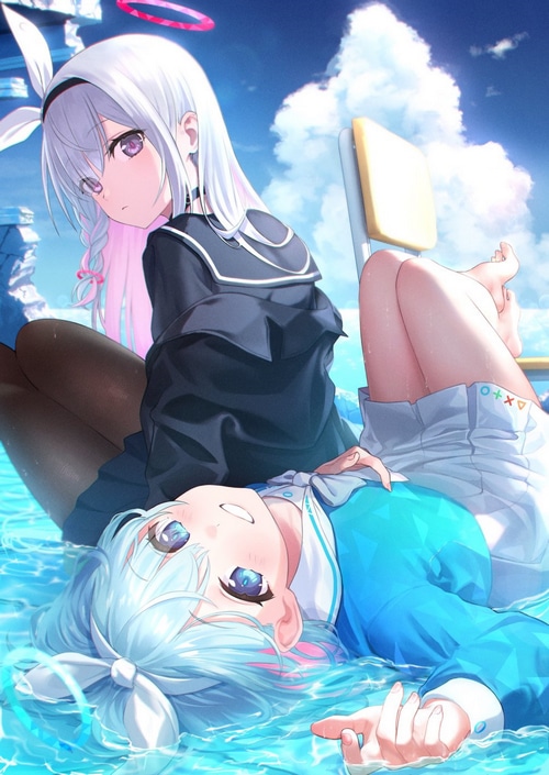 Blue Archive: Arona and Plana in Water