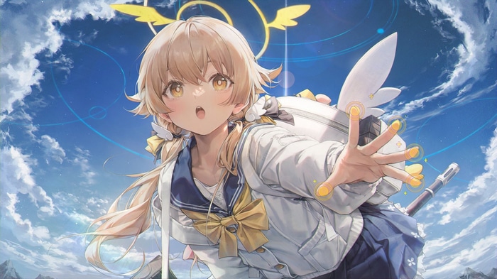 Hifumi from Blue Archive with Angelic Halo and Wings