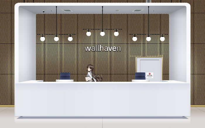 4K wallhaven reception desk with office girl